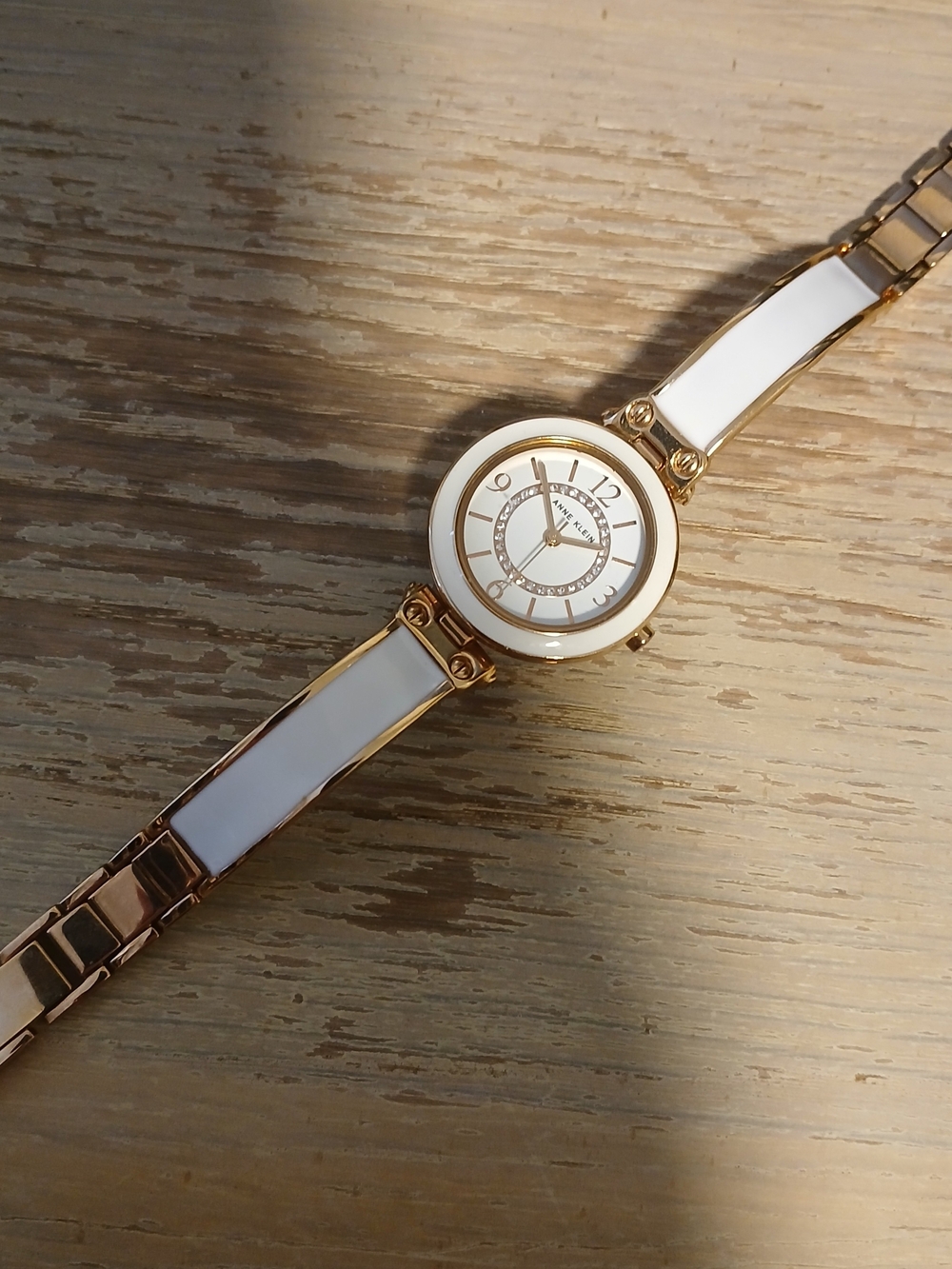 Anne Klein Rose Gold and White Ceramic Bracelet Watch *READ*
